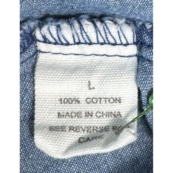 Tea Rose Denim Chambray Sleeveless Top Women's‎ Large - Picture 8 of 8